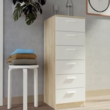 thumbnail of Briebe Cajonera Dormitorio Sinfonier Alto, Cómoda 6 Cajones, 110x40x40 cm (Alto x Ancho x Profundo), Nova, BRI-22074, Blanco