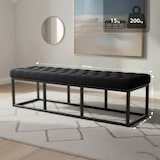 thumbnail of Banc Polson Velours Noir Noir /150 cm