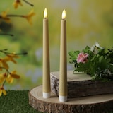 thumbnail of LED Stabkerzen Outdoor Tafelkerzen Timer H: 25,5cm creme 2er Set
