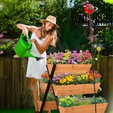 thumbnail of Relaxdays Vertikalbeet, Holz, HxBxT: 82 x 75 x 90 cm, Hochbeet mit 5 Kästen, Etagenbeet Balkon, Terrasse, orange/schwarz