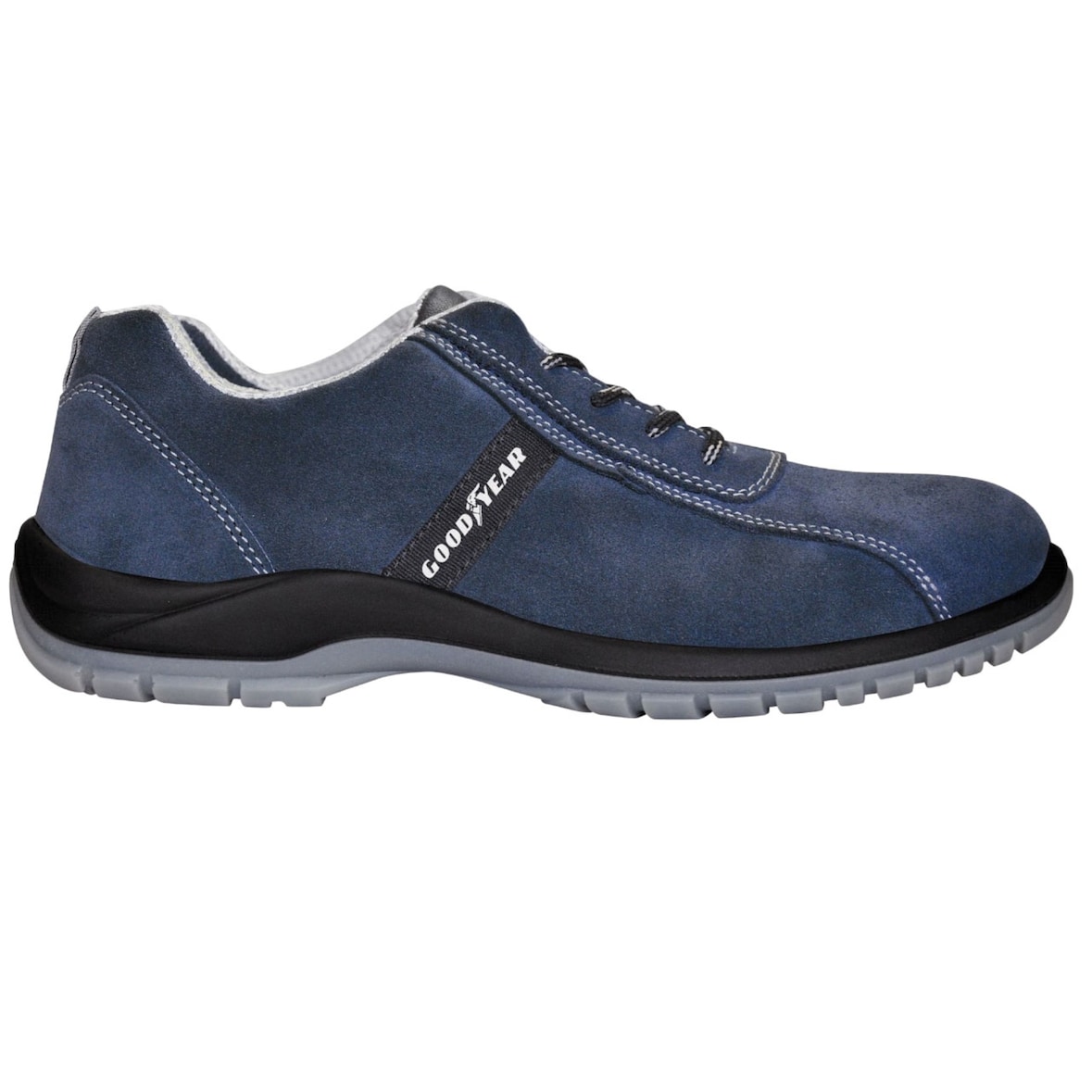 Goodyear - Scarpe Antinfortunistiche in Crosta Blu con Suola Antiscivolo e Protezione Composita, Taglia 39