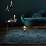 thumbnail of Luxus-Wollteppich mit Geometrischem Muster - `Deben Troy` . Farbe: Türkis, 120x170 cm | Kadima Design