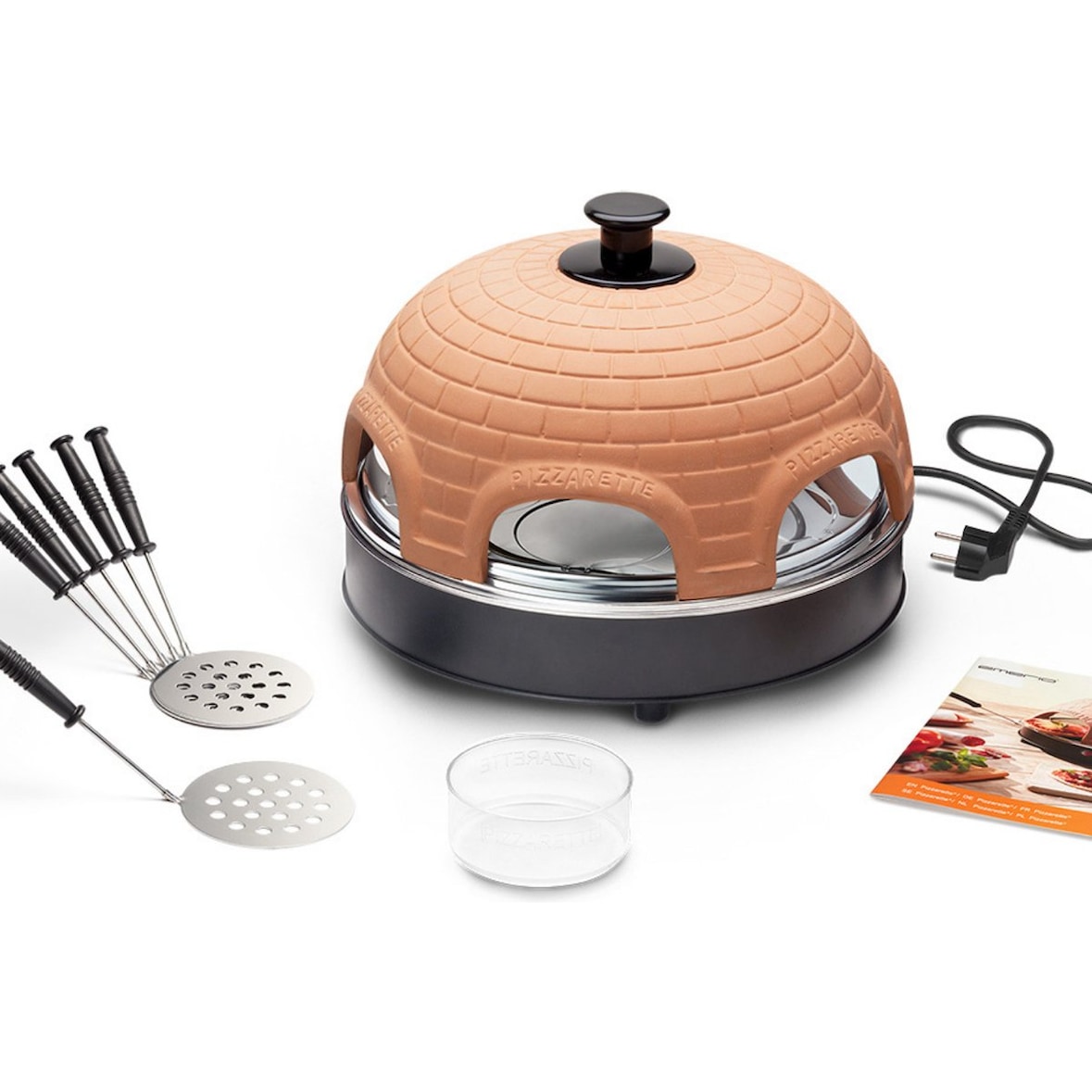 Emerio PO-115984 Pizzamacher/Ofen 6 Pizza/Pizzen 1200 W Schwarz, Orange