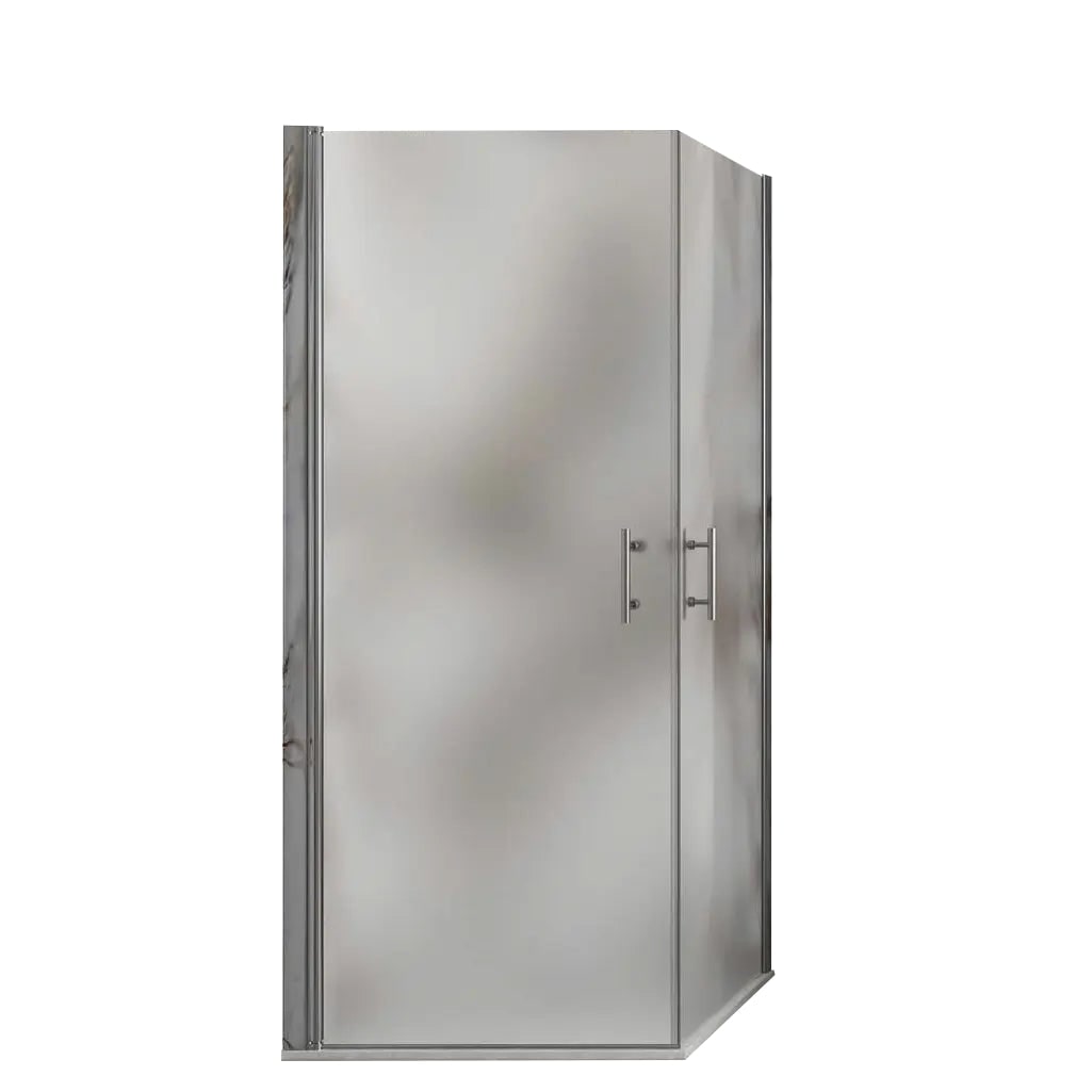 Box Doccia Satinato H200 Doppia Battente Totale Apertura Interna Esterna - 80x80