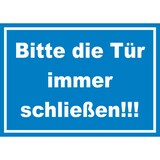thumbnail of Schild Bitte die Tür immer schließen weiss-blau A0 (841x1189mm)