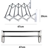 thumbnail of Estendal de parede rebatível COSHANO de 3 metros, em aço inoxidável, com 47 cm de largura.