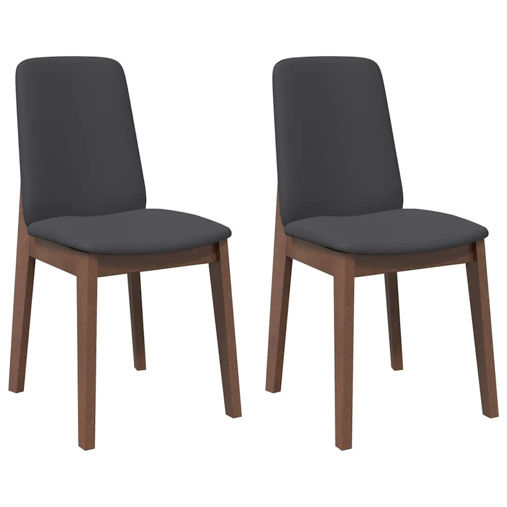 vidaXL Esszimmerstühle mit Kissen 2 Stk. Braun Massivholz Gummibaum