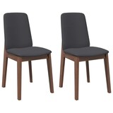 thumbnail of vidaXL Esszimmerstühle mit Kissen 2 Stk. Braun Massivholz Gummibaum