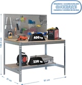 thumbnail of SimonRack Banco de Trabajo Taller, 910x610 mm, Panel Perforado, Capacidad Carga 400 kg, Galvanizado - BT-2