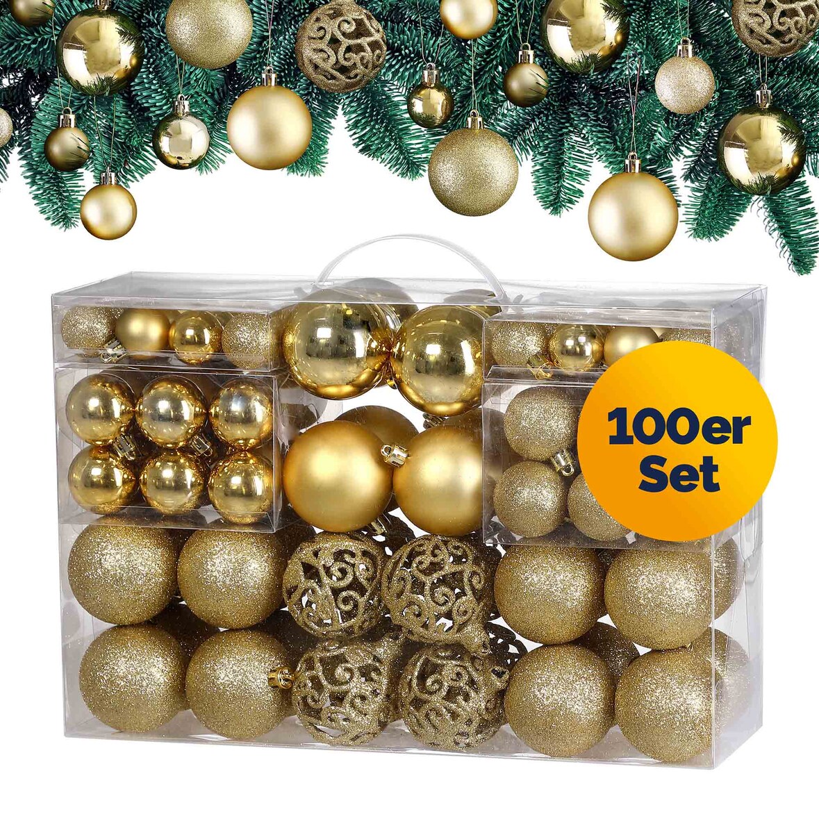 Christbaum Kugeln 100tlg. - gold