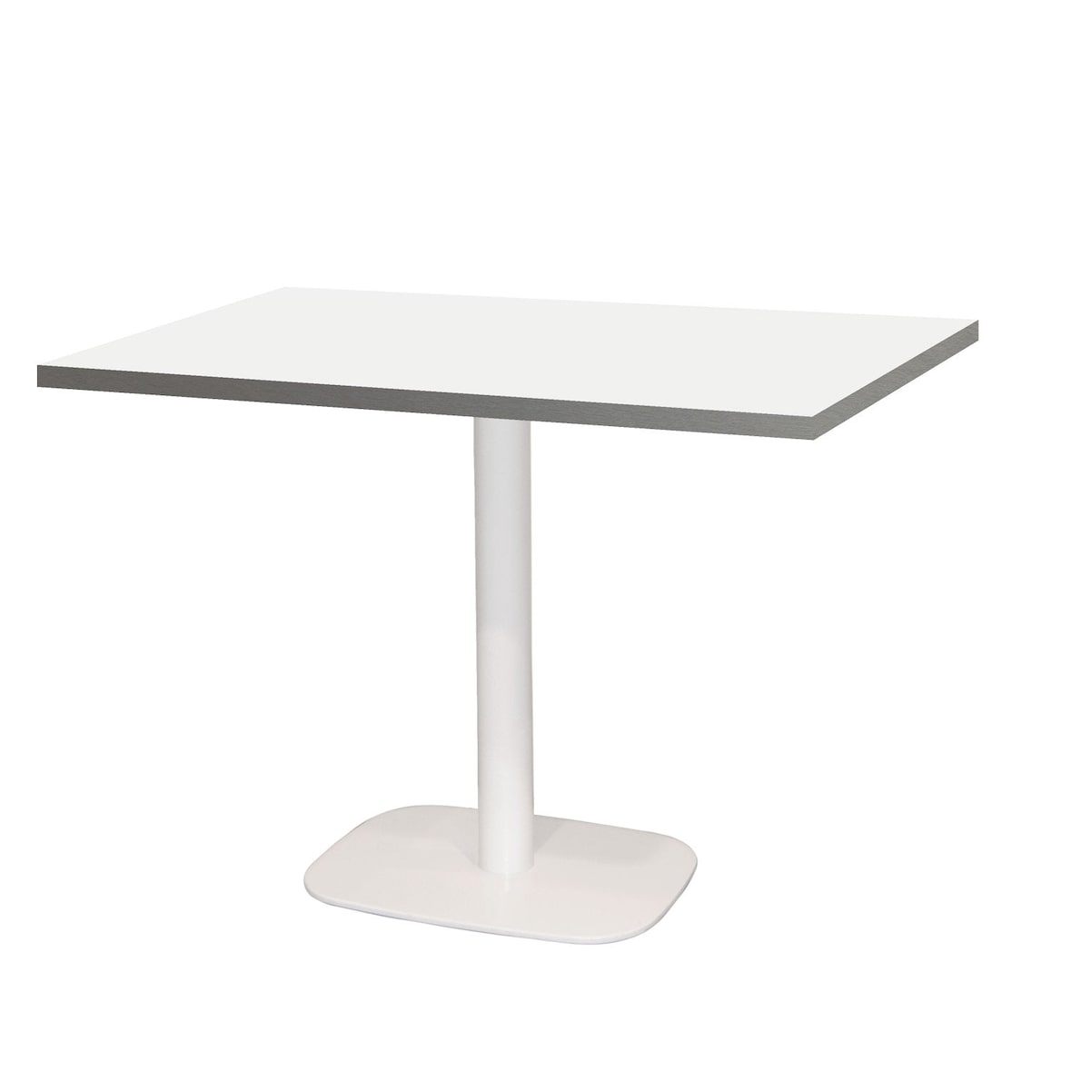 Restootab - Mesa 120x70cm - modelo Round blanc cantos inox