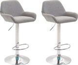 thumbnail of DELUKE® Barhocker 2er Set DUBLIN - Grau, Stoff, Chrom | Barhocker mit Lehne Barstuhl Tresenhocker Tresenstuhl Kneipenhocker Kneipenstuhl