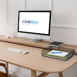 thumbnail of Relaxdays Dokumentenablage, stapelbare Briefablage, Mesh, HBT: 8,5 x 36 x 25 cm, horizontale A4 Ablage, Metall, schwarz