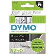 Dymo Ruban D1 noir sur transparent 12 mm