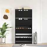 thumbnail of vidaXL Schuhschrank mit Regal Schwarz Eichen-Optik 80 x 21 x 163,5 cm