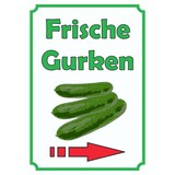 thumbnail of Frische Gurken Schild Hochkant mit Pfeil rechts A1 (594x841mm)