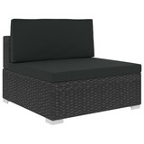 thumbnail of 8-tlg. Garten-Lounge-Set mit Auflagen Poly Rattan Schwarz
