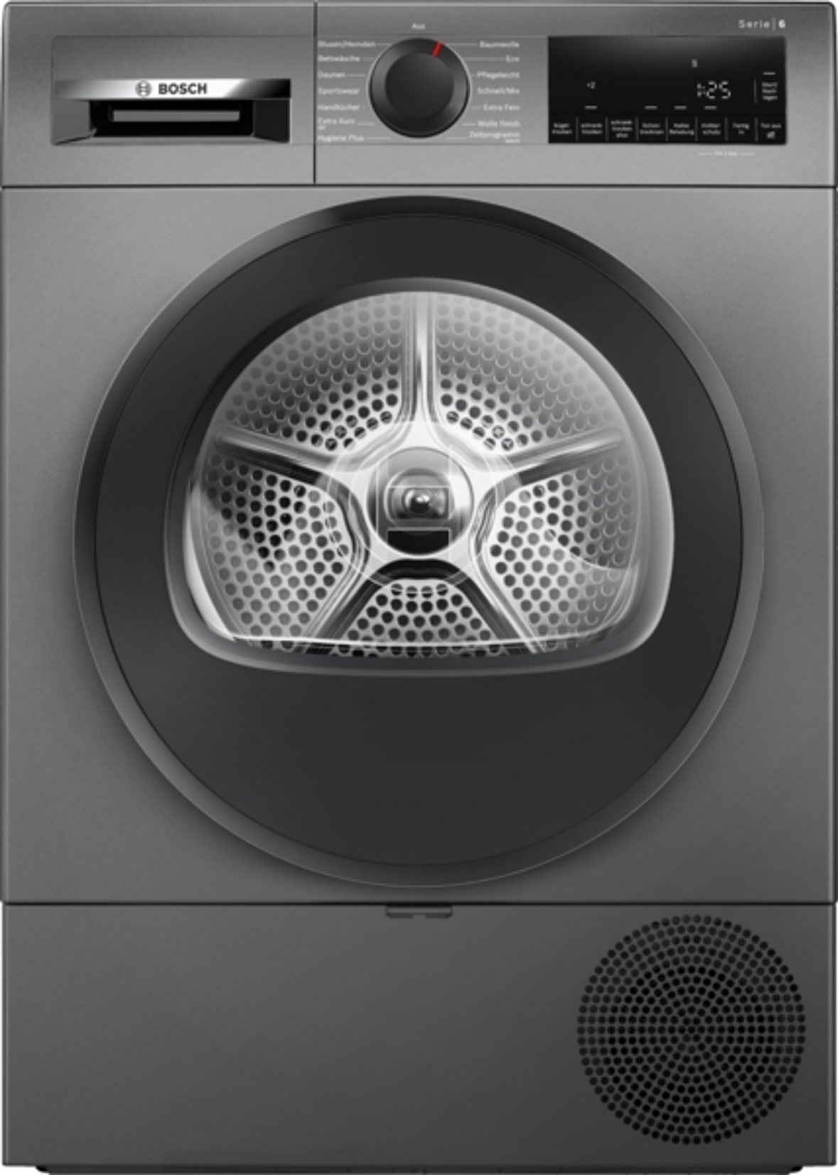 Bosch Serie 6 WQG243DR10, Wärmepumpentrockner, 9 kg, Grau