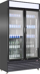 thumbnail of Schwarzer professioneller Kühlschrank mit 2 Glastüren Combisteel -7455.1394