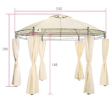 thumbnail of tectake Pavilhão de jardim de luxo 3,5m SIANA Ø 350 x 280 cm Creme