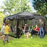 thumbnail of Outsunny carpa de jardín 4x3 m cenador desmontable exterior con 4 mosquiteras laterales 2 puertas con cremallera y 6 orificios de drenaje para terraza