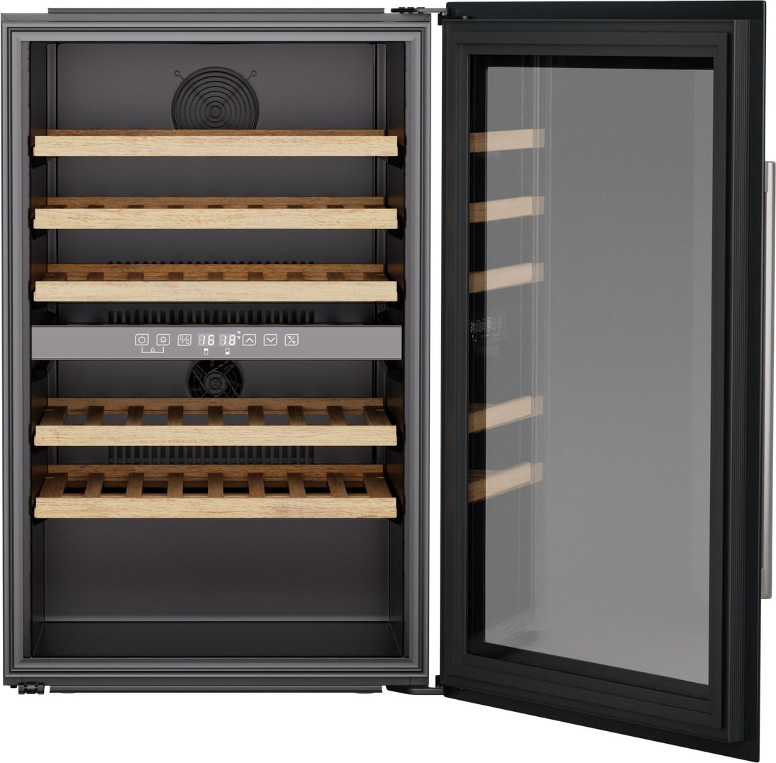 Klarstein Vinsider 57 Duo Weinkühlschrank | 2 Kühlzonen | 57 Flaschen | Einbaugerät Schwarz