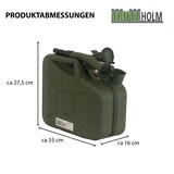 thumbnail of 3x Benzinkanister Kraftstoffkanister Metall 10 Liter Hammerschlag  Olivgrün inkl. Ausgießer + Halter