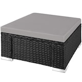 thumbnail of tectake Wicker hocker - zwart / grijs - 405091