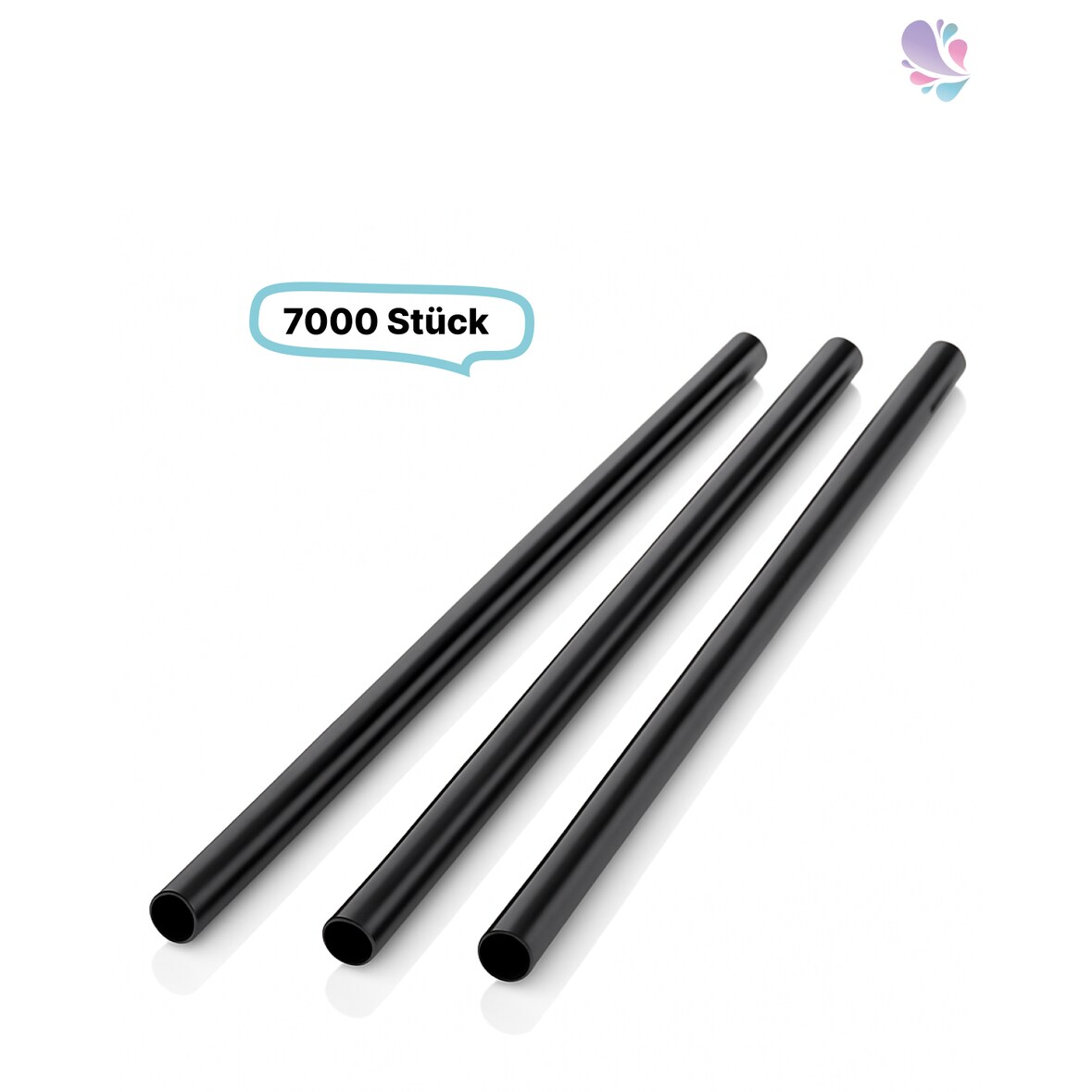 Papier- Trinkhalm, SCHWARZ, 7X150MM, 7.000 Stk