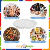 thumbnail of DayBays Plastikteller 2 Geteilt 800 Stk. Weiß Rund Menüteller Plastik Teller 22 cm Einweg Spülmaschinenbeständig