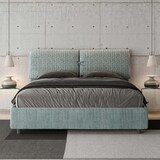 thumbnail of Letto contenitore imbottito 160x190 tessuto Aragona 7 azzurro Mados