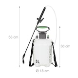 thumbnail of Relaxdays Drucksprüher, 5 l, verstellbare Düse, Bewässerung & Pflanzenschutz, Tragegurt, Pumpsprühgerät Garten, weiß