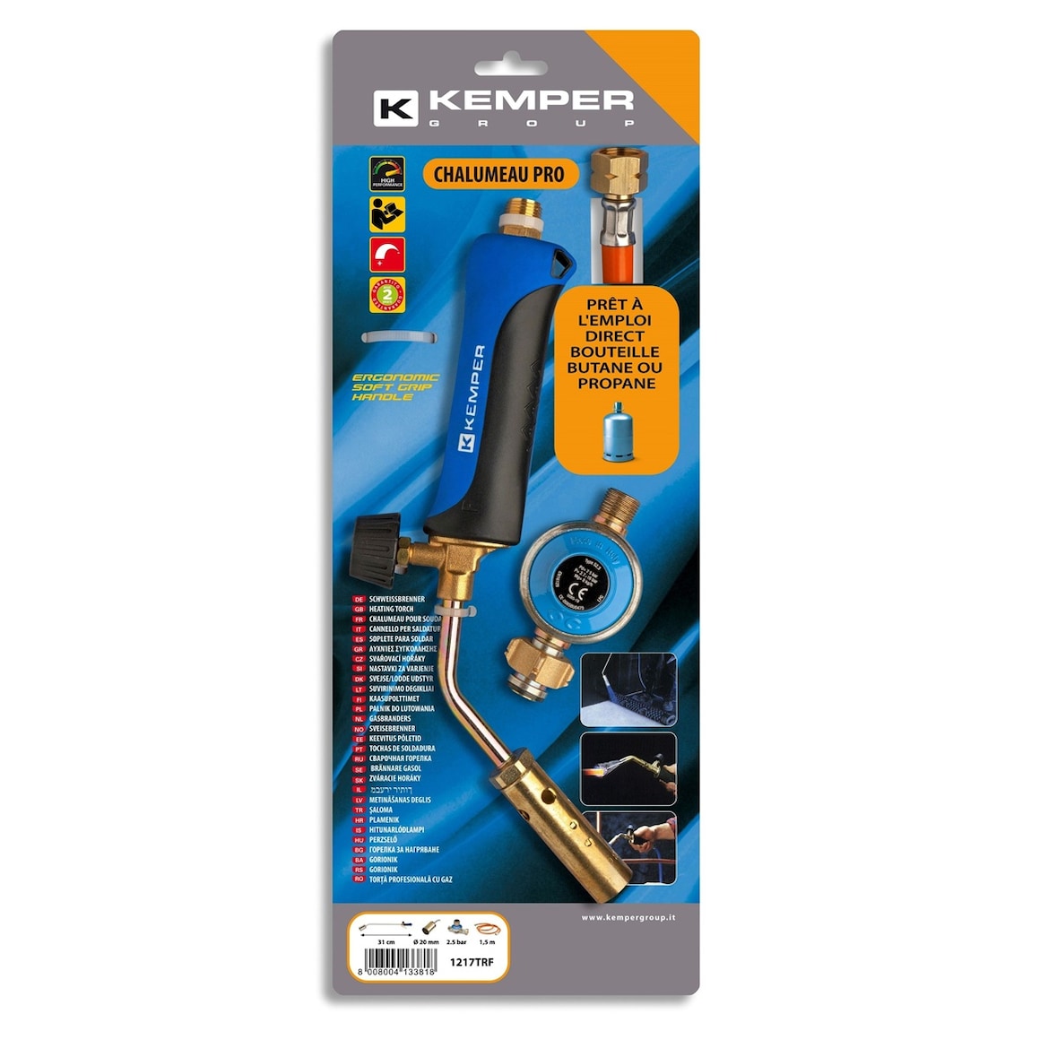 Chalumeau de soudure + Détendeur Propane + Tuyau gaz 1.5 m KEMPER