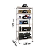thumbnail of SimonRack Estante Metálico 2500x900x500 mm, 6 Prateleiras em Aço, 180 kg por Nível, Branco – Simonclick