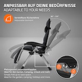 thumbnail of Hauki Sonnenliege klappbar Schwarz, Zero Gravity Relaxliege mit Polster & Getränkehalter, wetterfeste Gartenliege mit verstellbarer Rückenlehne