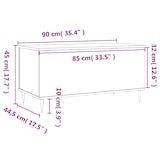 thumbnail of Table basse Blanc brillant 90x44,5x45 cm Bois d'ingénierie Modèle Milan Premium