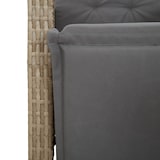 thumbnail of vidaXL Tuinstoel verstelbaar met voetensteun poly rattan gemengd beige