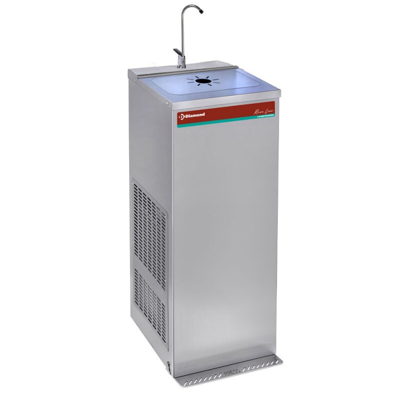 Fontaine réfrigérée à pédale - inox - 35 litres/heure - Diamond