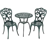 thumbnail of Conjunto de muebles de jardín de 3 piezas COSTWAY, mesa bistró con 2 sillas, resistente a la intemperie, aluminio fundido
