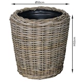 thumbnail of Pflanzkorb Sylter Korb Rattan 50x52cm 40 Liter Rund Natur Drypot Garten Terrasse Blumen