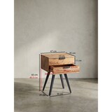 thumbnail of Industrial Nachtkonsole aus Akazien-Massivholz, Hochwertiges Handmade Unikat, Braun Grau. 47x35x65 cm | Kadima Design