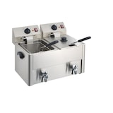 thumbnail of GastroHero Doppel Fritteuse ECO 10+10 Liter mit Ablasshahn Elektro Fritteuse Edelstahl Tischfritteuse 2x10 L Gastro Fritteuse 2x3,25 kW