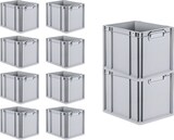 thumbnail of PROREGAL 10x Eurobox NextGen Grip | HxBxT 32x30x40cm | 30 Liter | Griffe geschlossen | Glatter Boden | Eurobehälter