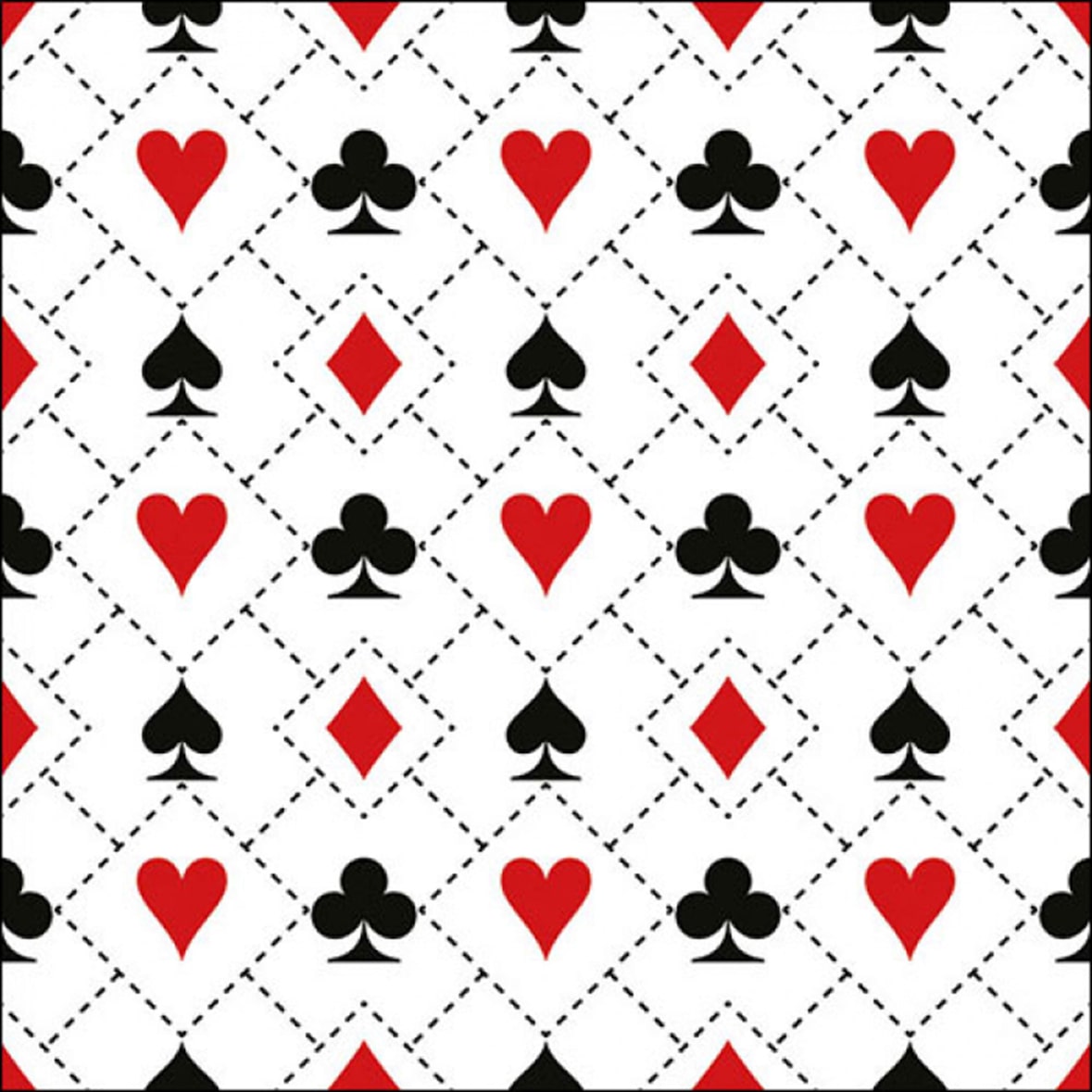20 Servietten Papier 33x33cm 3-lagig - hochwertige Einweg Papierservietten Spielkarten Symbol Muster Partyservietten Spielabend Pokerabend Casino Deko