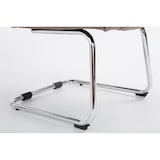 thumbnail of Silla Cantiléver XXL Attila Tapizada en Tela Gris topo