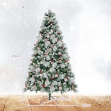 thumbnail of COSTWAY Árvore de Natal artificial LED de 210 cm, árvore de Natal iluminada com pinhas, bagas vermelhas e suporte metálico