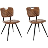 thumbnail of France Mobilier CHR Chaise hôtel restaurant Lina vintage - lot de 2 - 64 x 49 x 88cm Cognac