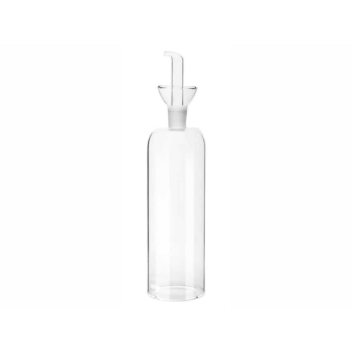 H&H, ampolla per condimenti, forma cilindrica, in vetro borosilicato, trasparente, 500 ml