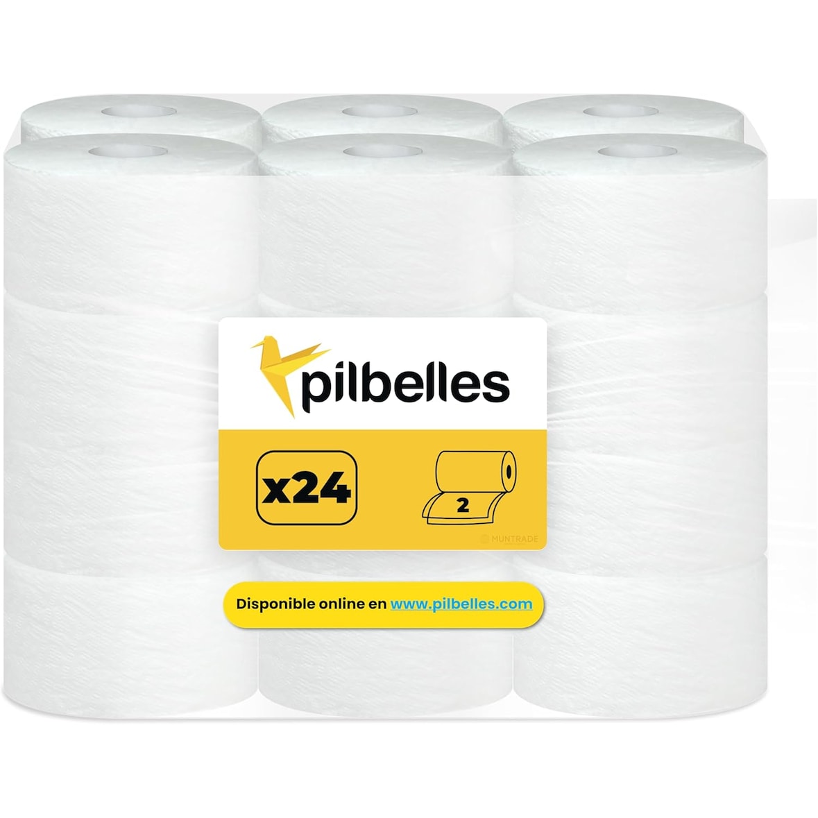 Pilbelles Papel Higiénico Industrial - 24 Rolos - 95 metros por rolo