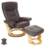 thumbnail of MCA Relax fauteuil Hamilton, TV fauteuil kruk, echt leer 130kg belastbaar ~ bruin, naturel bruin